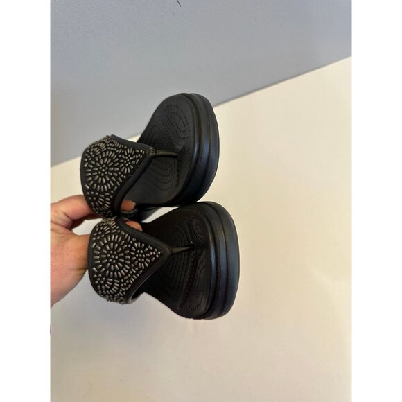 Crocs Monterey Diamnante Wedge Flipop Platform Sandal Size 10 - Picture 2 of 9